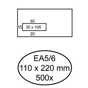 envelop-quantore-ea5-6-110x220-venster-30x100-links;-doos-500-stuks-180400