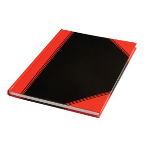 notitieboek-a4-gelinieerd-60gr-96-vel-zwart-rood-392483