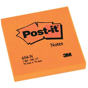 post-it-memo-3m-654-neon-oranje-76x76mm;-blok-100v-392571