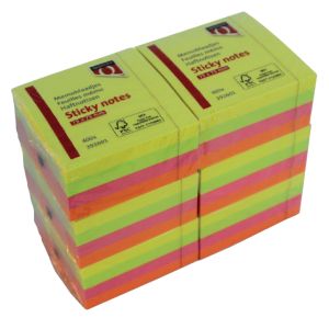 post-it-memo-neon-quantore-75x75mm;-pk-à-4-st-392601