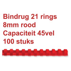 bindrug-gbc-21-rings-8mm-groen;-doos-100st-capaciteit-45-vel-536062