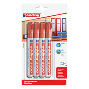 viltstift-edding-3000-rond-rood-1-5-3mm-blister-à-4st-630052