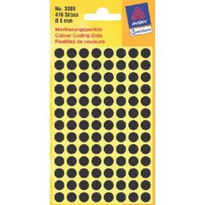 etiket-avery-zweckform-3009-rond-8mm-zwart-416stuk-811150