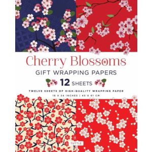 Cherry Blossoms Gift Wrapping Papers - 12 Sheets