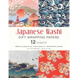 Japanese Washi Gift Wrapping Papers - 12 Sheets