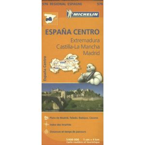 Michelin Wegenkaart 576 Spanje Midden - Extremadura, Castilla-La Mancha